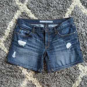 Refuge Women's Denim Distressed Blue Jean Short Size Women's 5 Mid Length